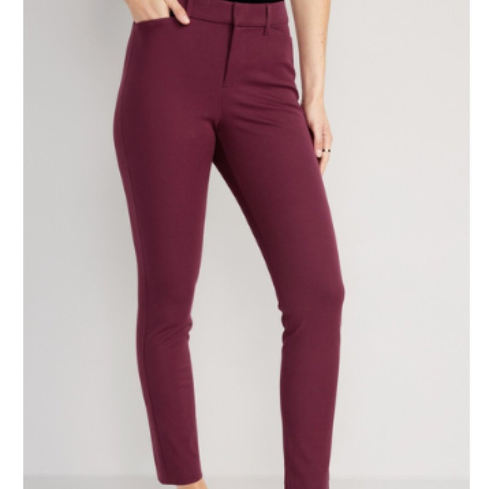 Old Navy High Waisted Pixie Skinny Ankle Pants - Red Red Wine